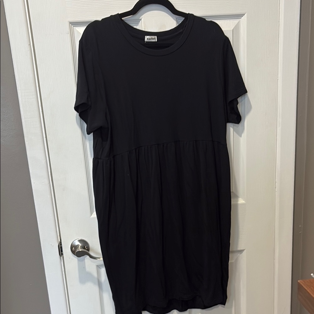 From Rachel Black Short Sleeve Babydoll Dress